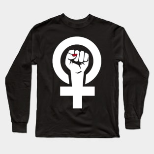 Feminist Fist T Shirt - Women's March - Women's Rights Gift Long Sleeve T-Shirt